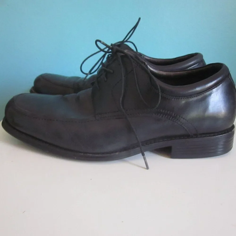 Johnston & Murphy Mens Lace Ups Black Leather 9 M